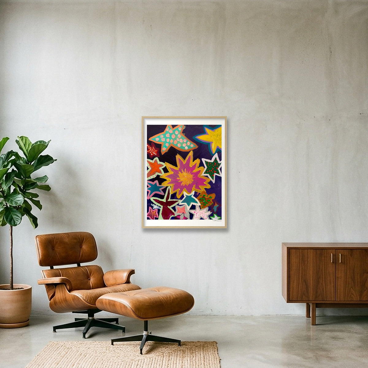 STARS — 60×80cm, 24×31" Oak Frame