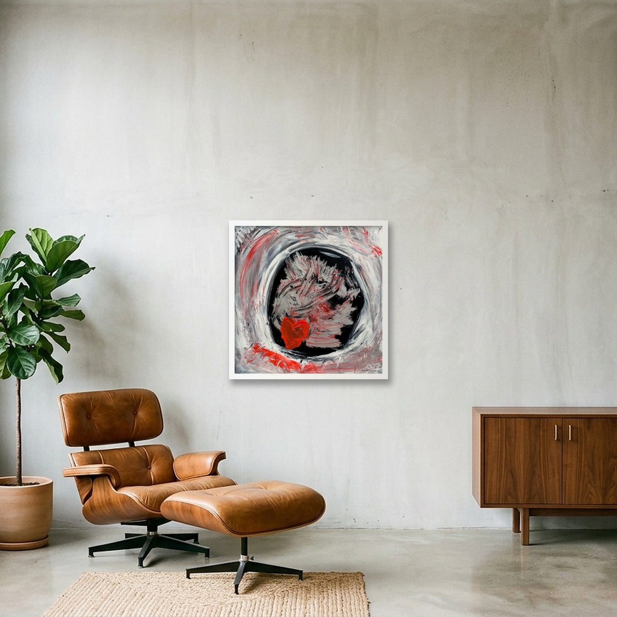 Heart of Light — 50×50cm, 20×20" White Frame