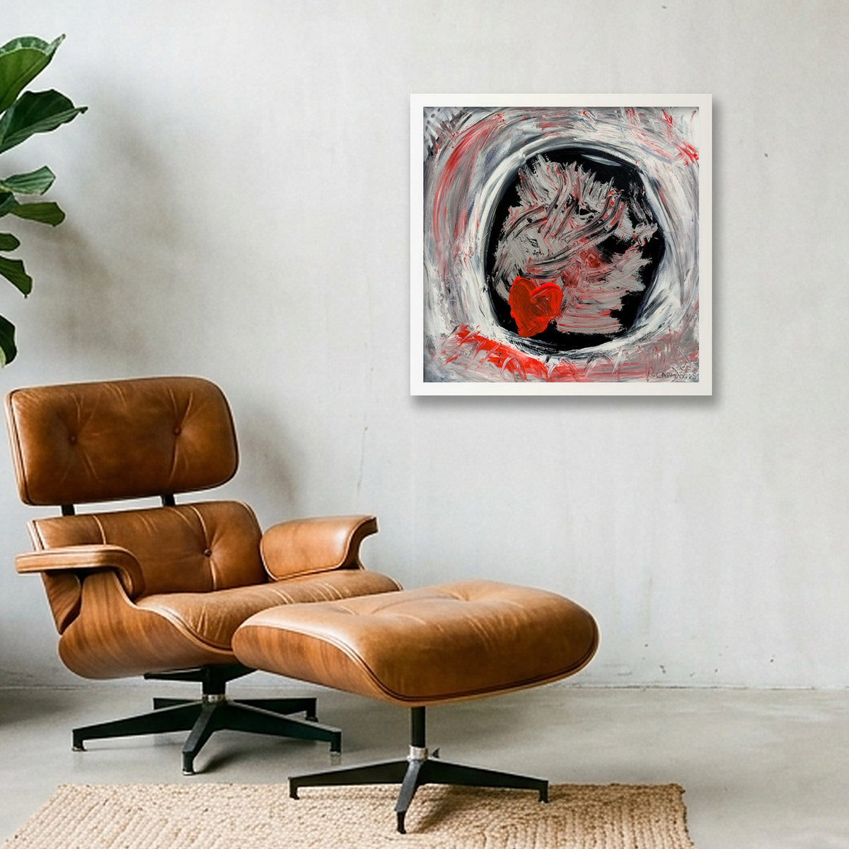 Heart of Light — 40×40cm, 16×16" White Frame