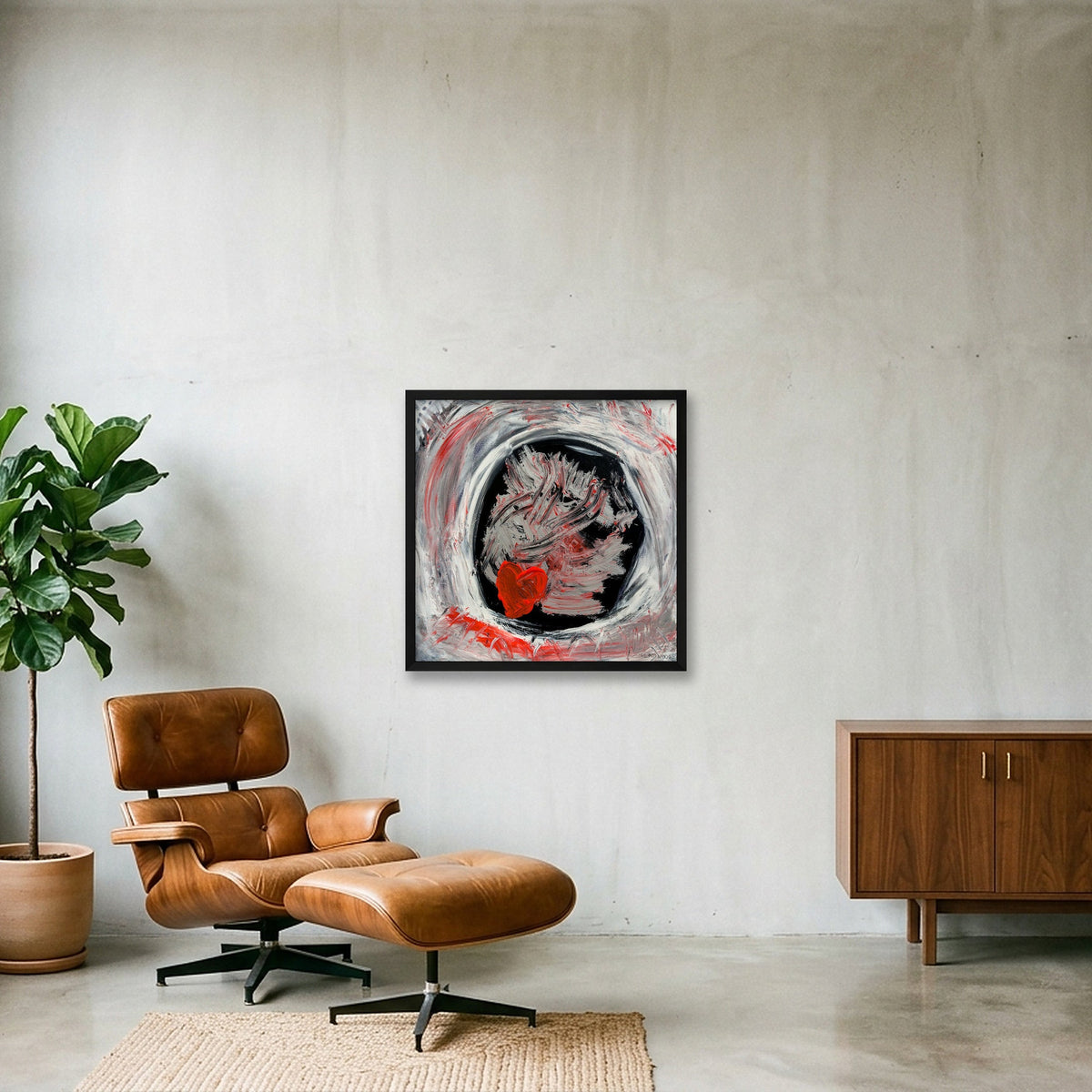 Heart of Light — 50×50cm, 20×20" Black Frame