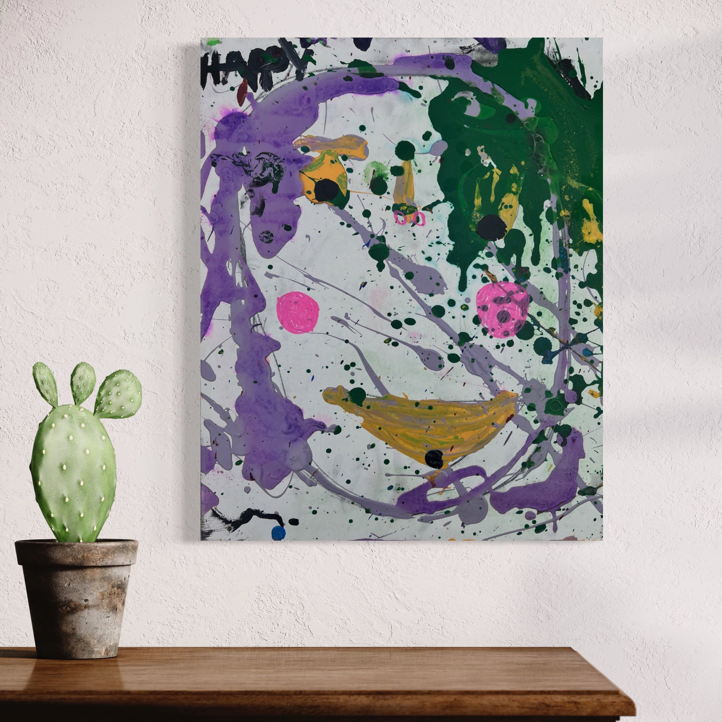 Happy, Painting, Acrylic on canvas, 2023 (20x16")