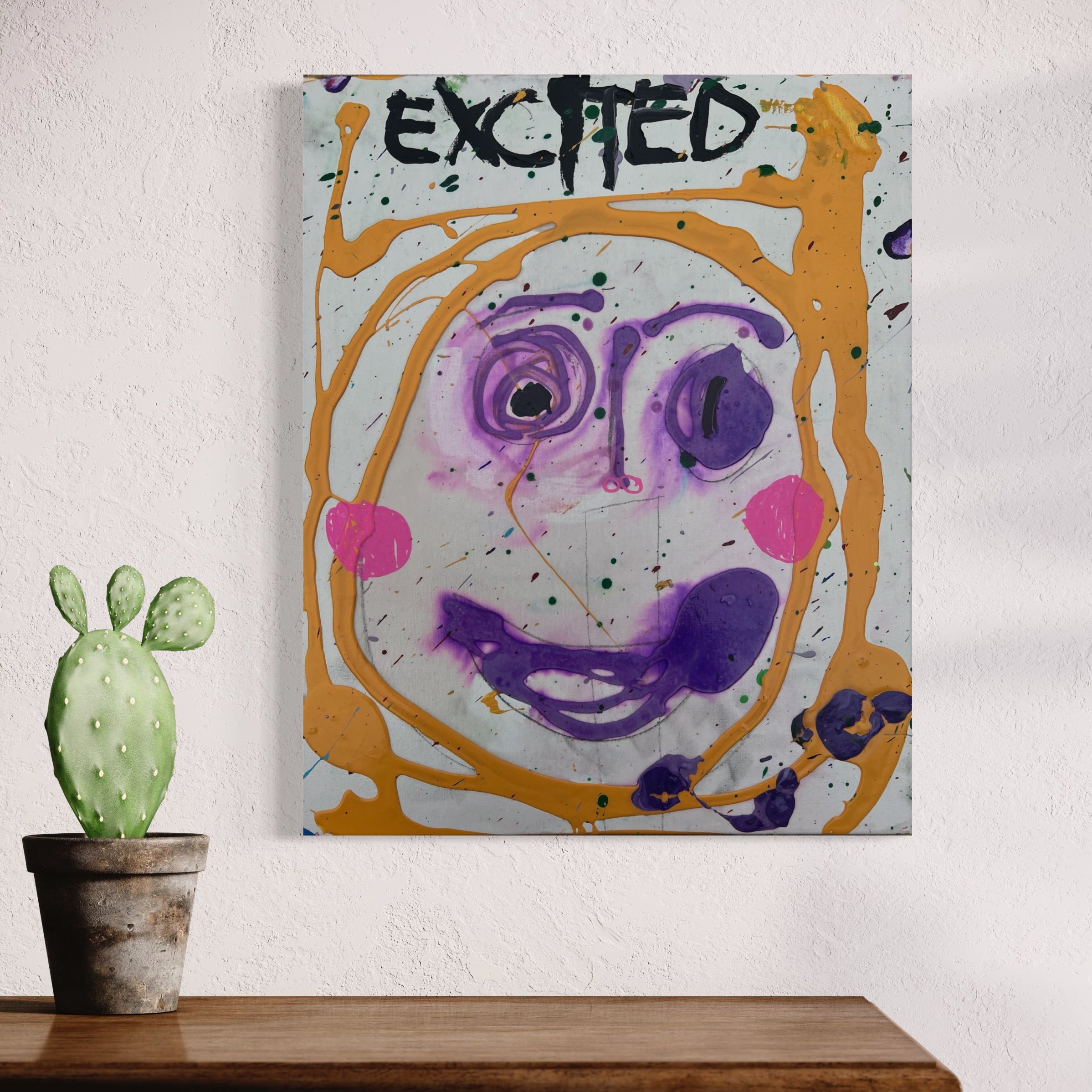 Excited, Painting, Acrylic on canvas, 2023 (20x16")