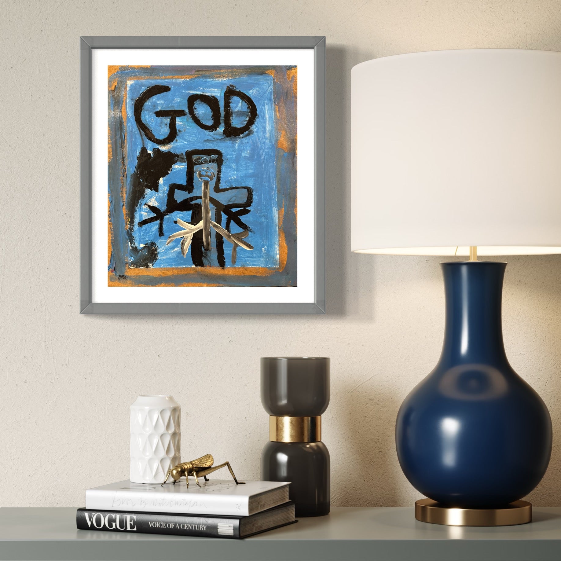 GOD, Painting, Acrylic on paper, 2023 (14x12")