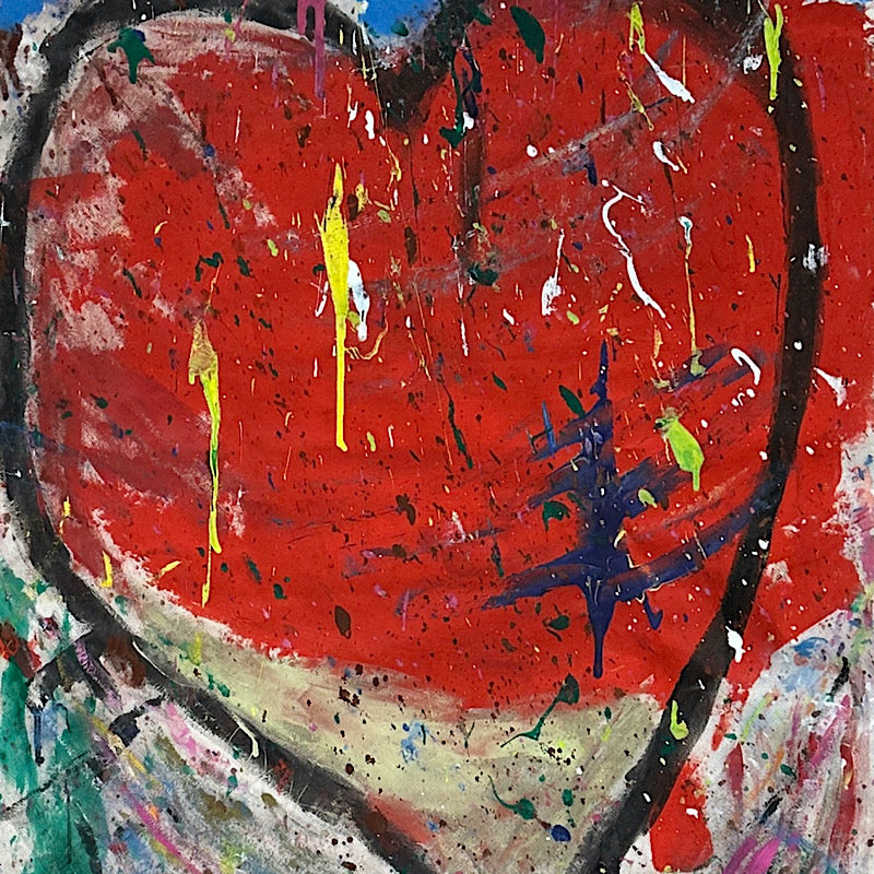 My heart, Painting, Acrylic on Non-Woven Fabric, 2023 (118"x37")