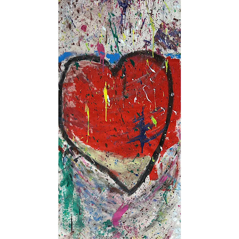 My heart, Painting, Acrylic on Non-Woven Fabric, 2023 (118"x37")