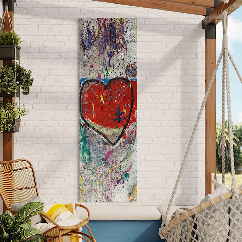 My heart, Painting, Acrylic on Non-Woven Fabric, 2023 (118"x37")