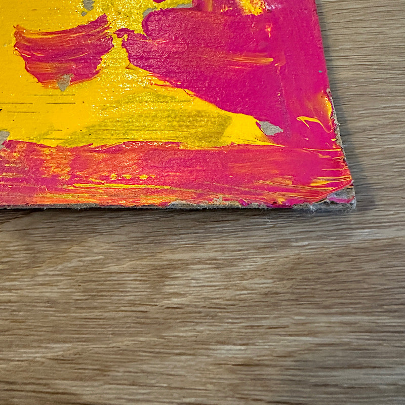 Pink Power, Painting, Acrylic on cardboard, 2023 (19x19")
