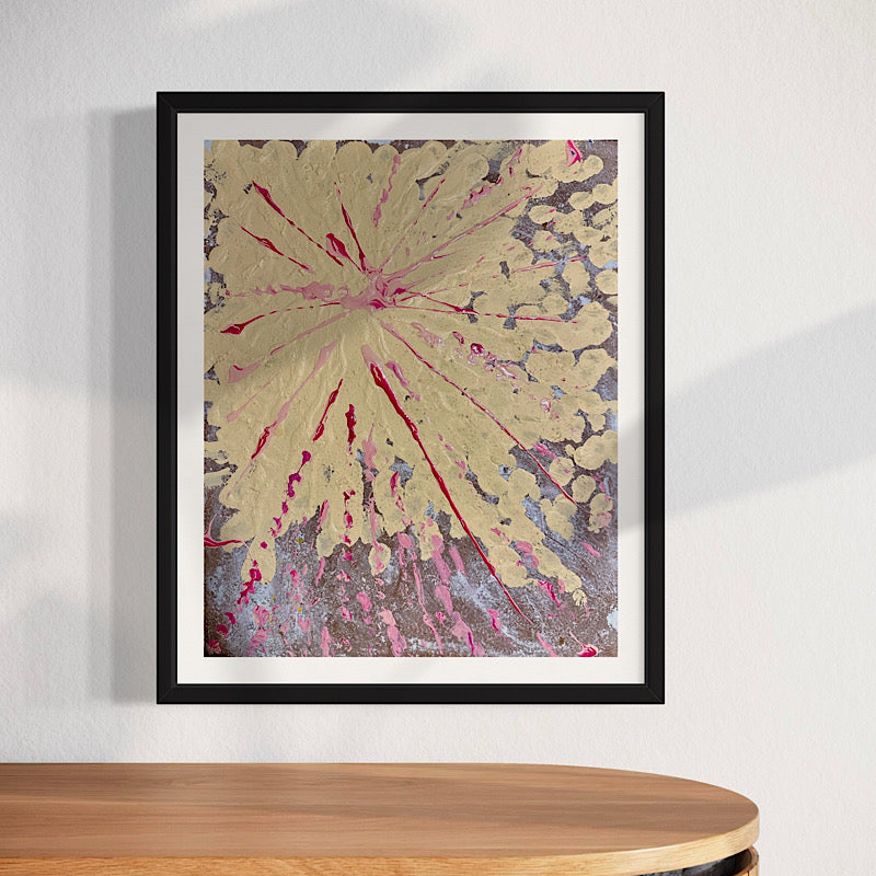 Pink Splash, Acrylic on MDF, 2024 (20x16")