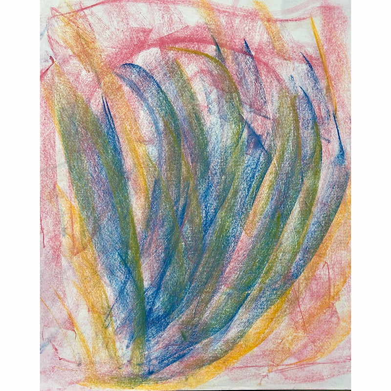 Radiant Heart, Crayon on Paper, 2024 (17x14")