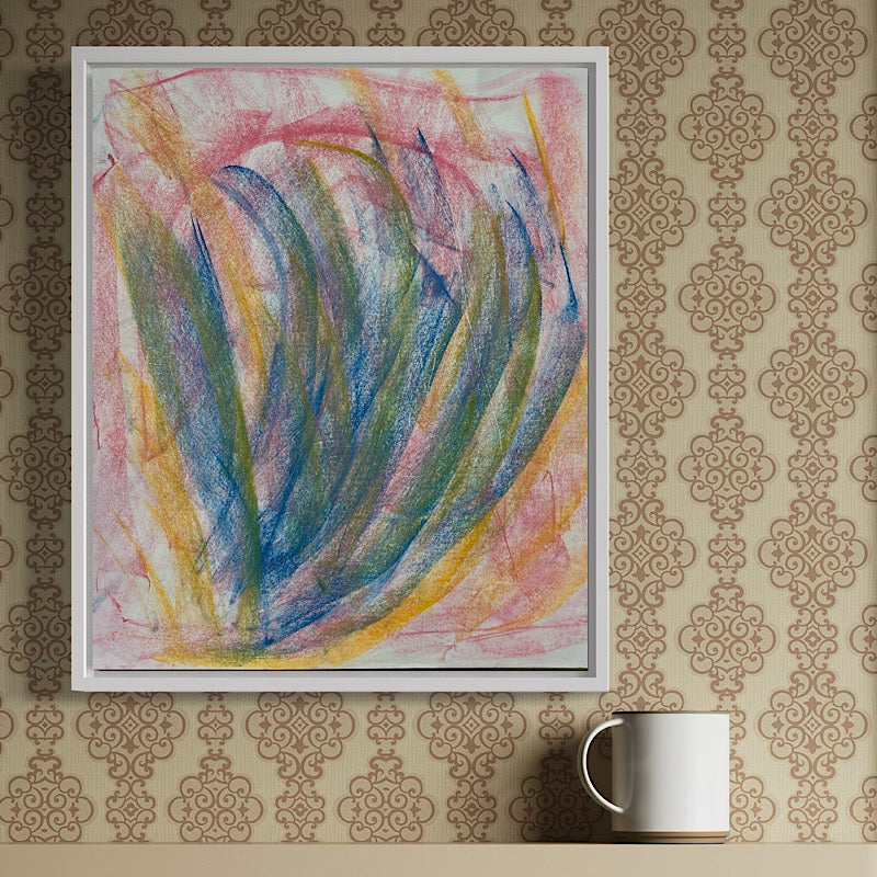 Radiant Heart, Crayon on Paper, 2024 (17x14")