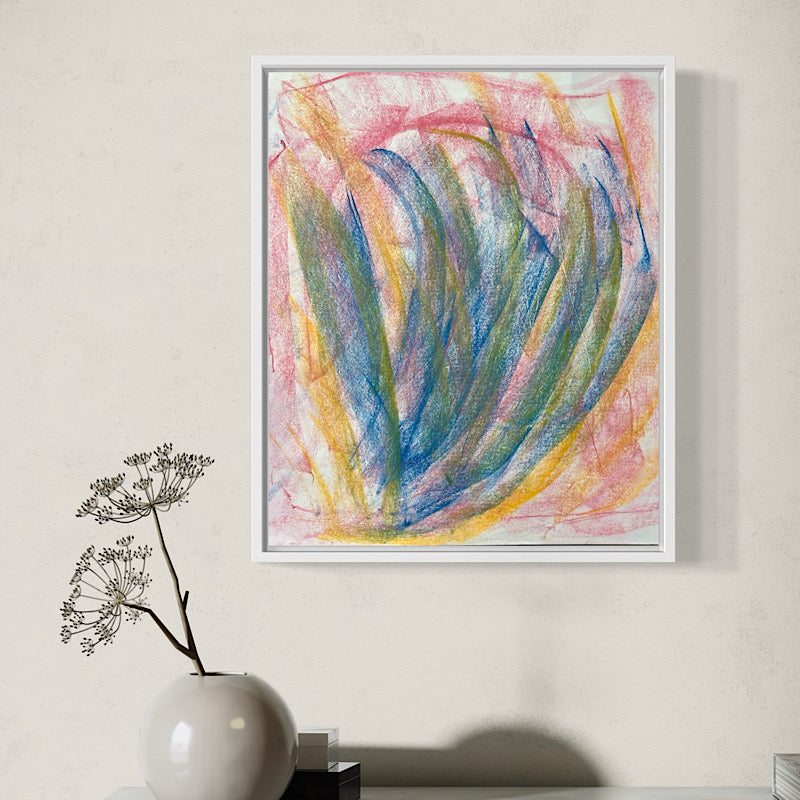 Radiant Heart, Crayon on Paper, 2024 (17x14")