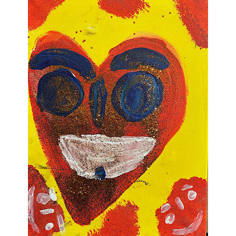 Happy Heart, Painting, Acrylic on Canvas (14x11")