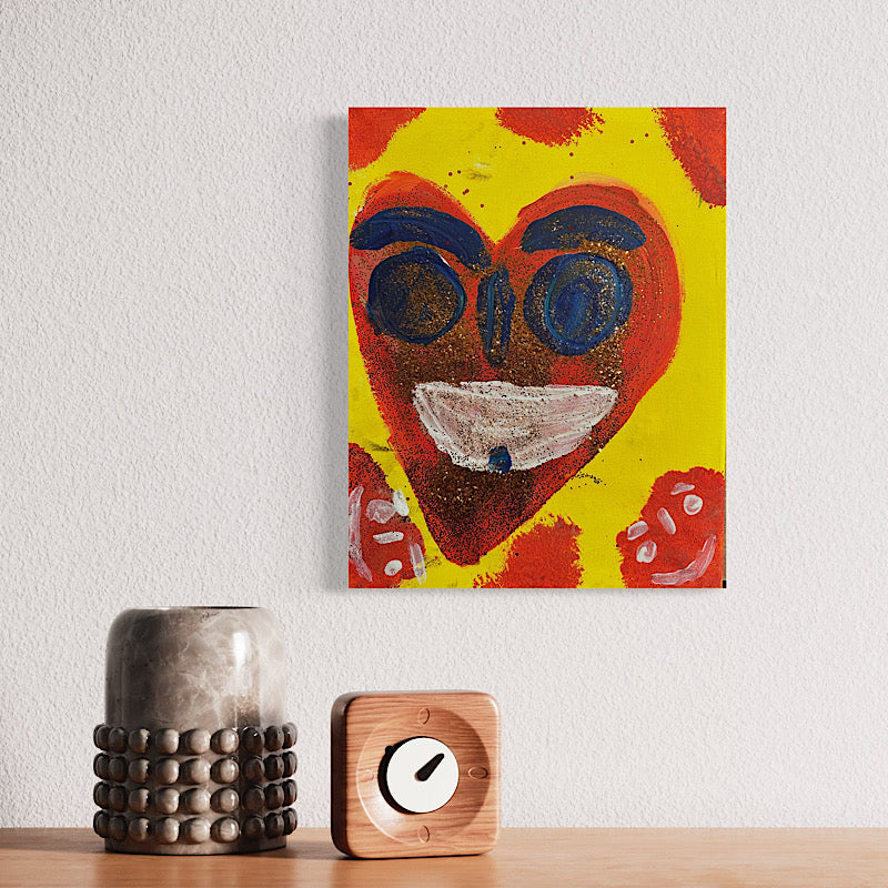 Happy Heart, Painting, Acrylic on Canvas (14x11")