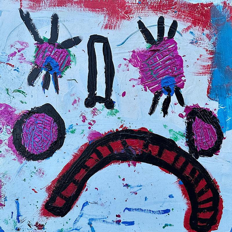 Never give up, Painting, Acrylic on wood, 2023 (17x17")