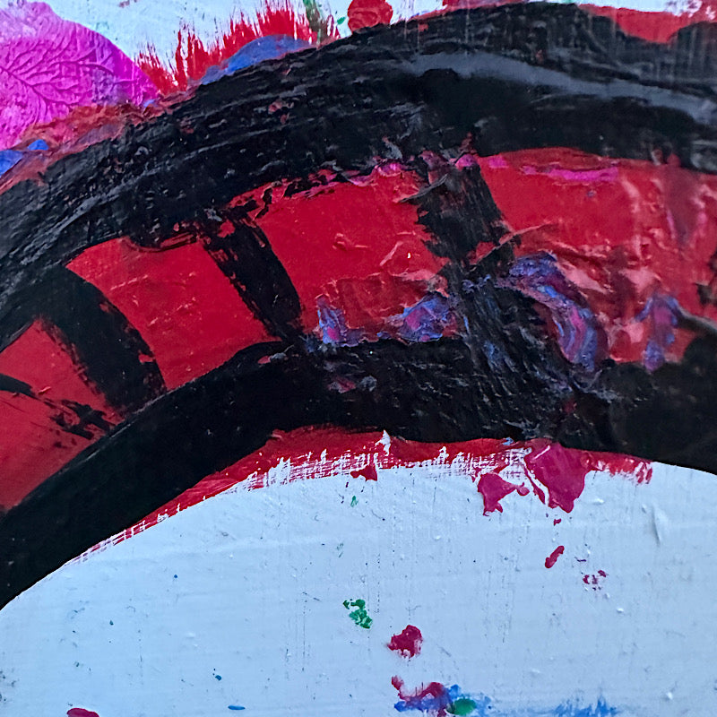 Never give up, Painting, Acrylic on wood, 2023 (17x17")