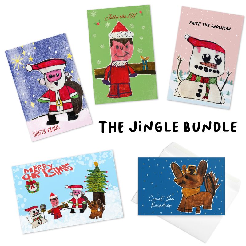 5 Christmas Cards - Jingle