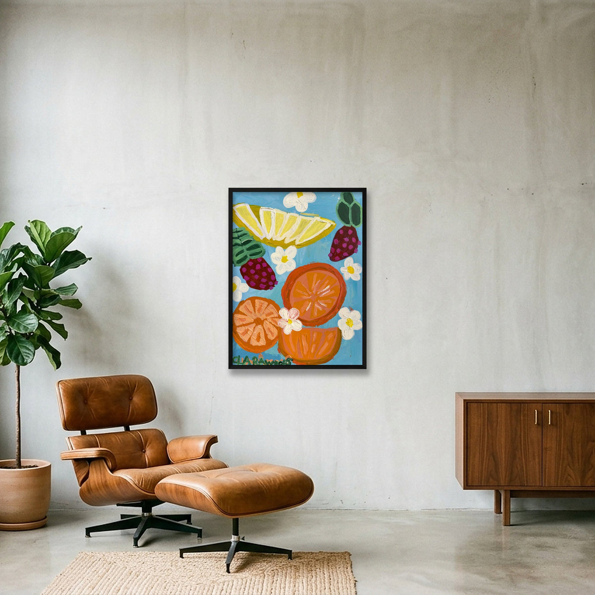 Citrus Pop Print — 60×80cm, 24×31" Black Frame