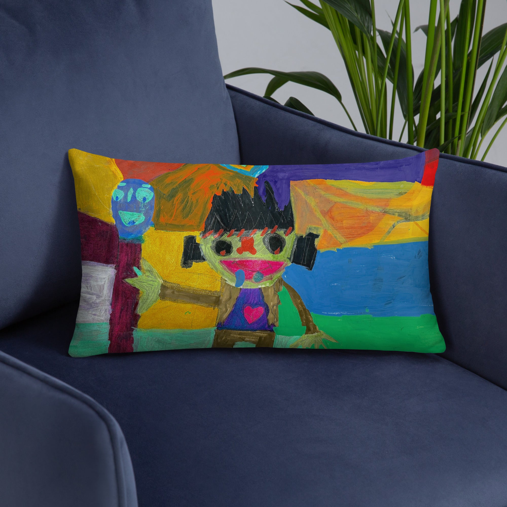 Wednesday & Frankenstein Pillow