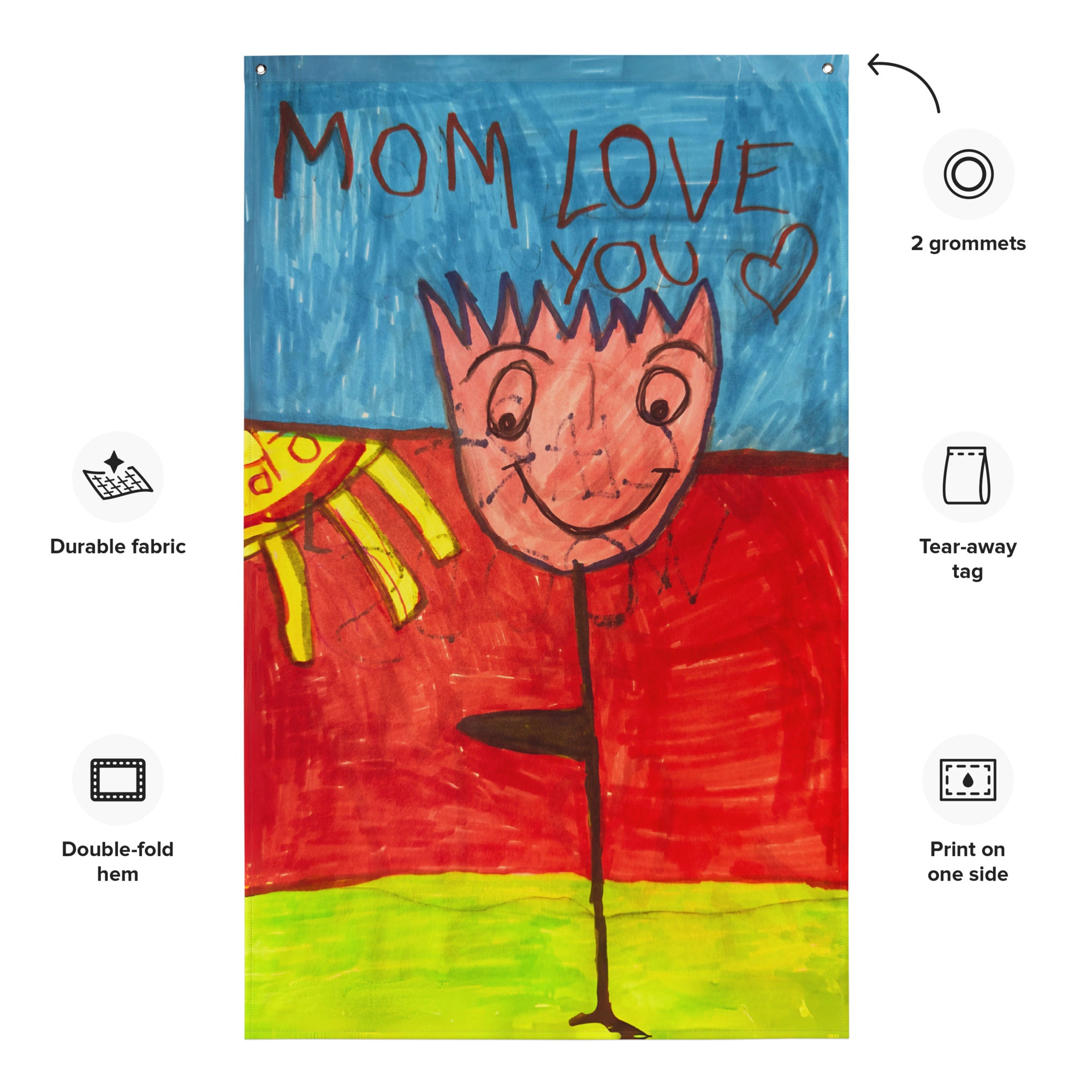 Mom I Love You - Flag