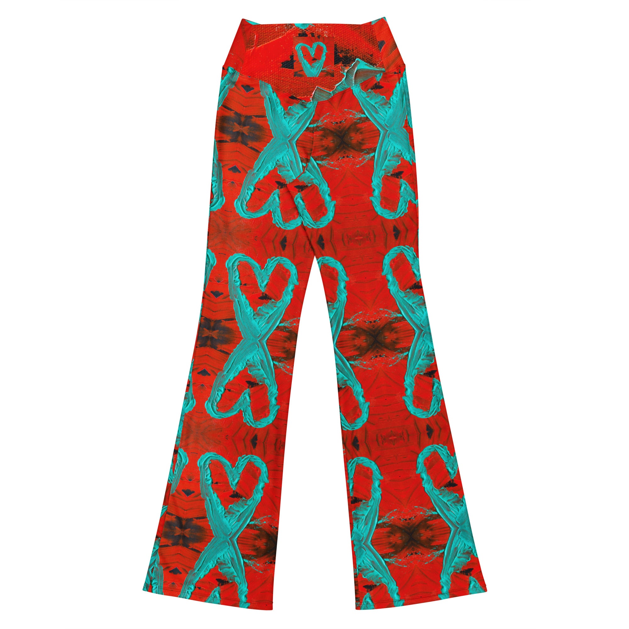 Shimmer Heart Flare leggings