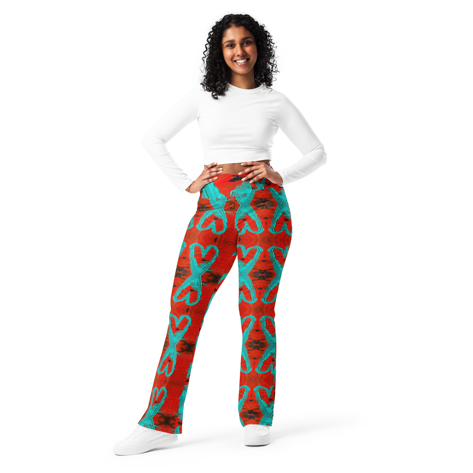 Shimmer Heart Flare leggings
