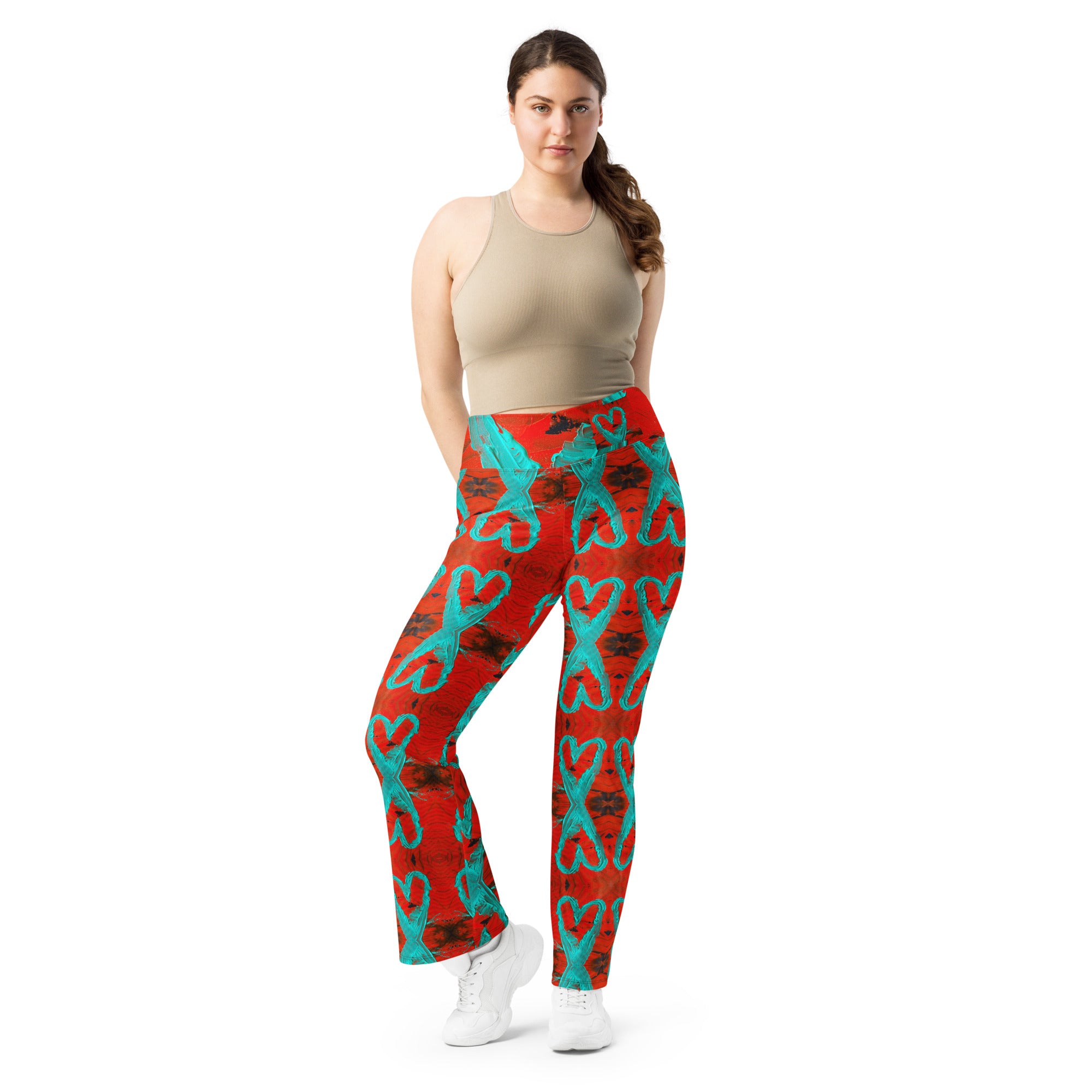 Shimmer Heart Flare leggings