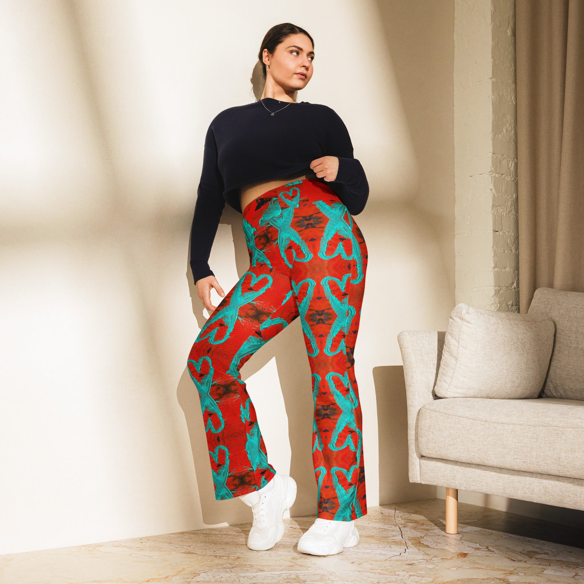 Shimmer Heart Flare leggings
