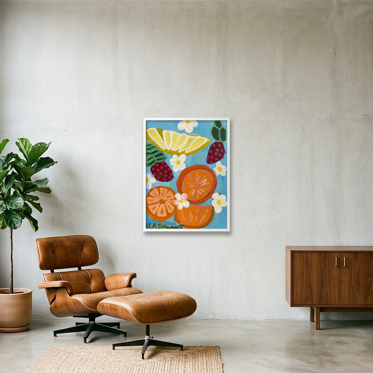 Citrus Pop Print — 60×80cm, 24×31" White Frame