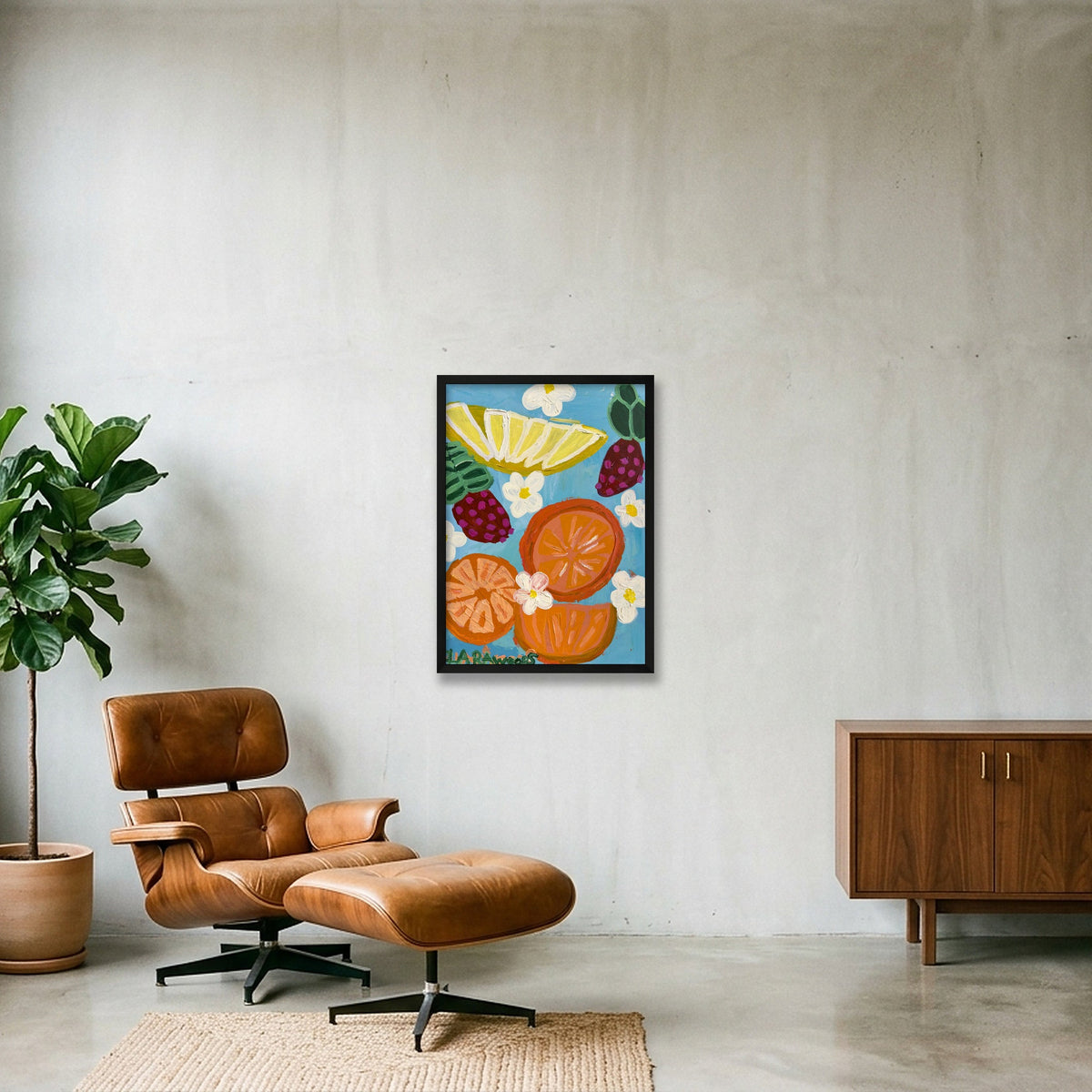 Citrus Pop Print — 42×59cm, 17×23" Black Frame
