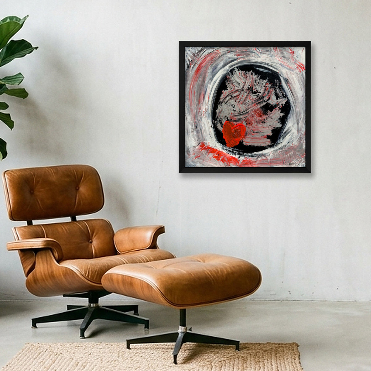 Heart of Light — 40×40cm, 16×16" Black Frame
