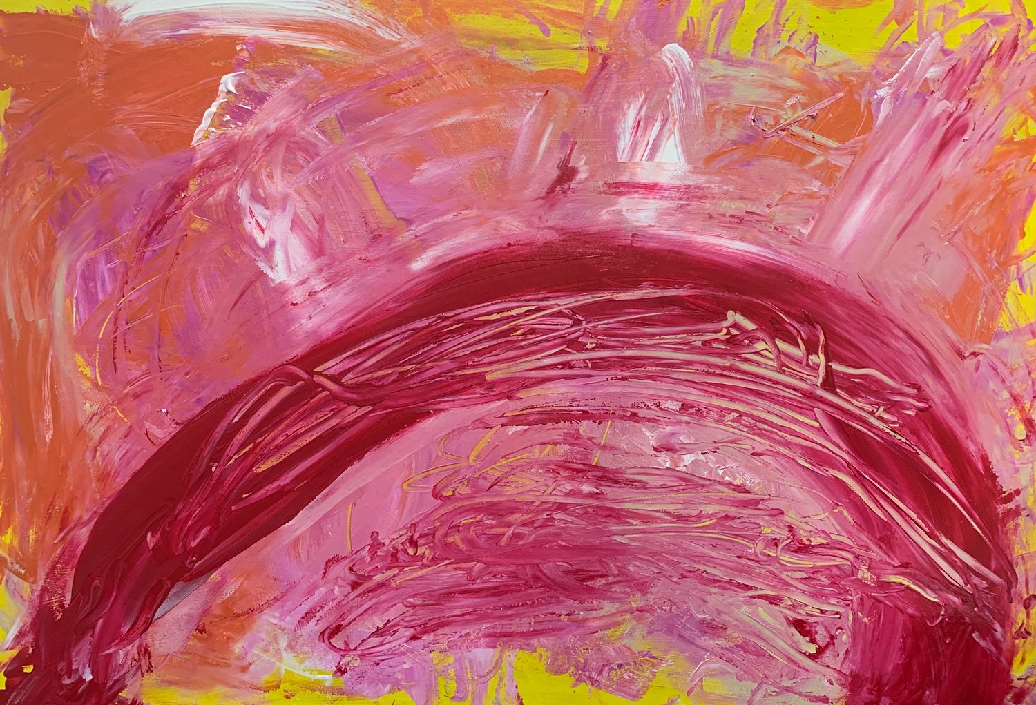 Cotton Candy - Painting, acrylic on cardboard, 2019 (27,5"x39")