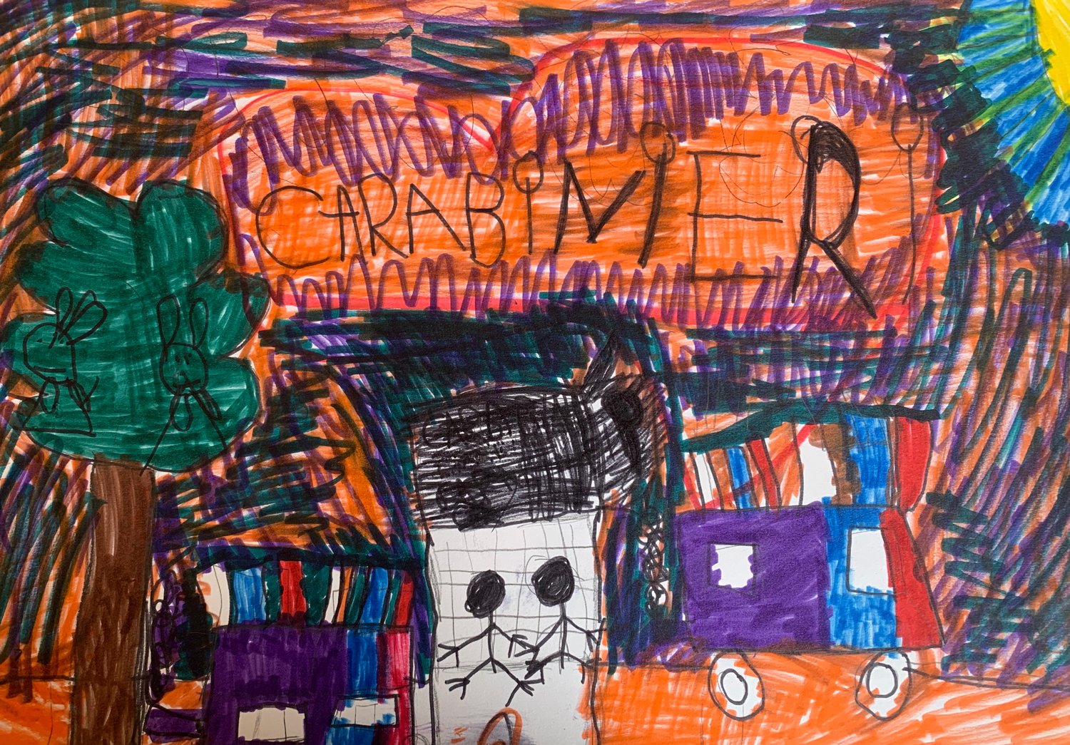 Run baby run - Original drawing, 2020 (13x18.8")