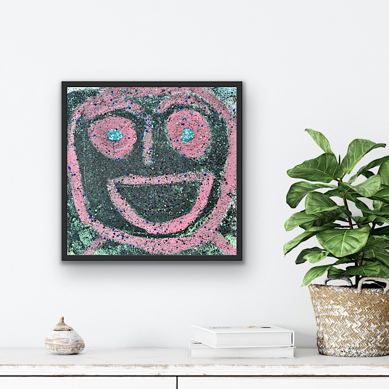 Be Happy, Painting, Acrylic on canvas, 2023 (12x12")