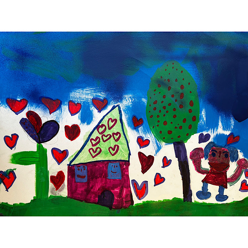 Heart Land, Painting, Acrylic and marker on paper, 2022 (18"x24")
