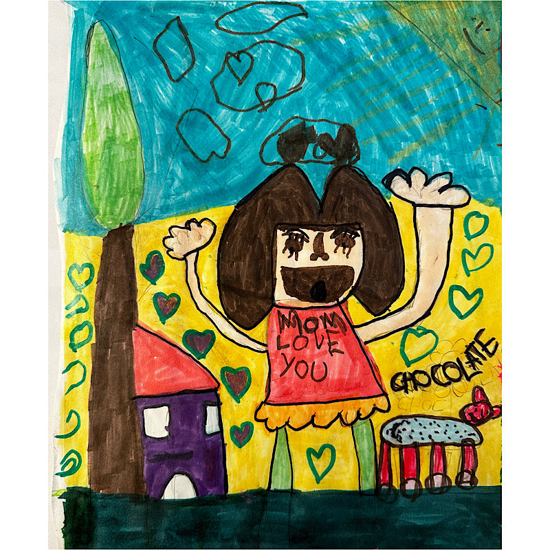 Unconditionally love, Marker on paper, 2022 (14"x11")