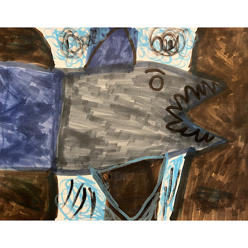 The Shark, Marker on paper, 2022 (12"x14.5")