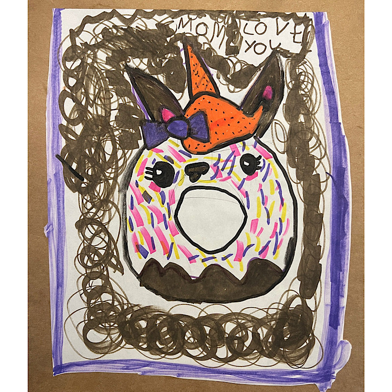 Donut's Queen, Marker on paper, 2022 (14.5"x12")