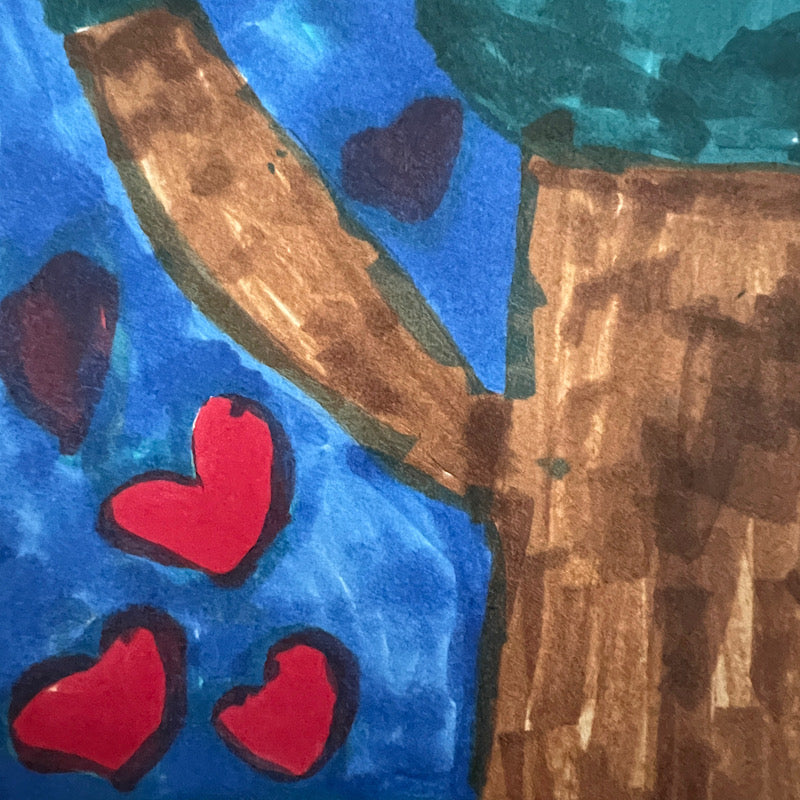 Tree of Love, Marker on paper, 2022 (14.5"x12")