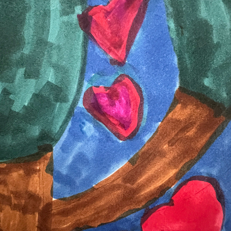 Tree of Love, Marker on paper, 2022 (14.5"x12")