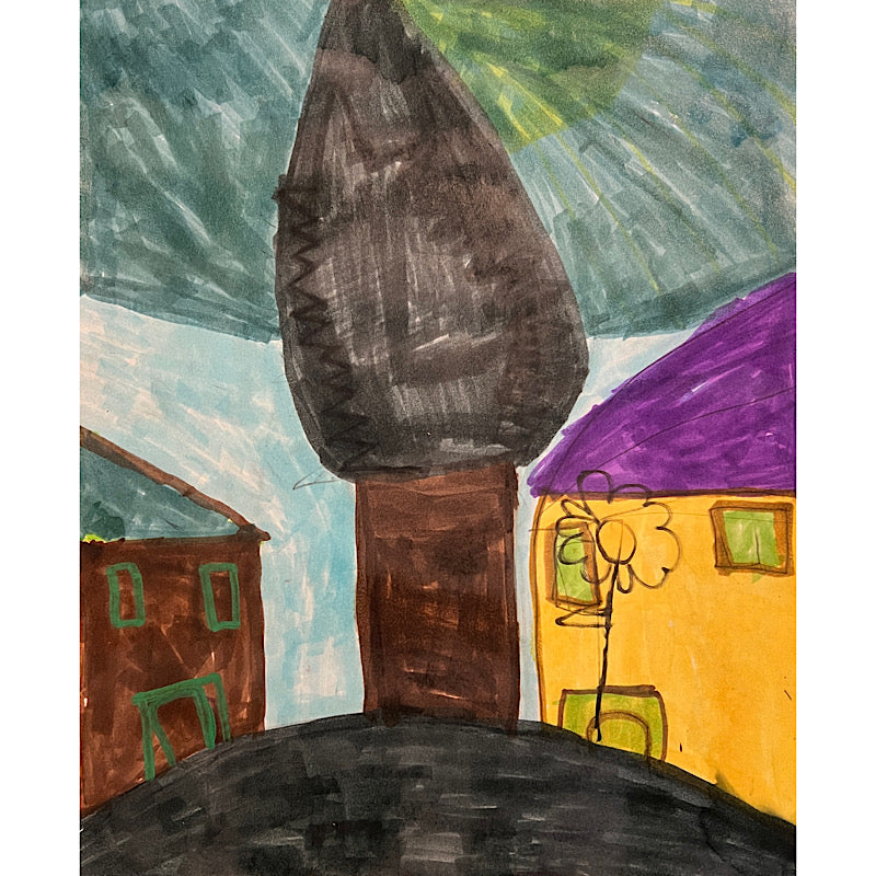 Home sweet home, Marker on paper, 2022 (14.5"x12")