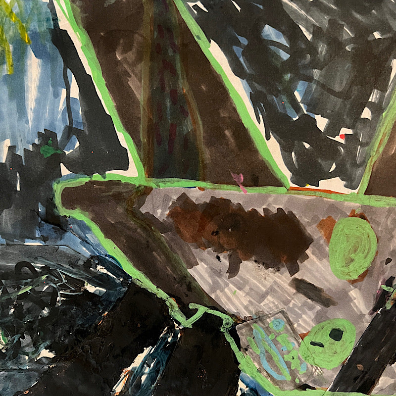 Davi, the pilot, Marker on paper, 2022 (18x24")