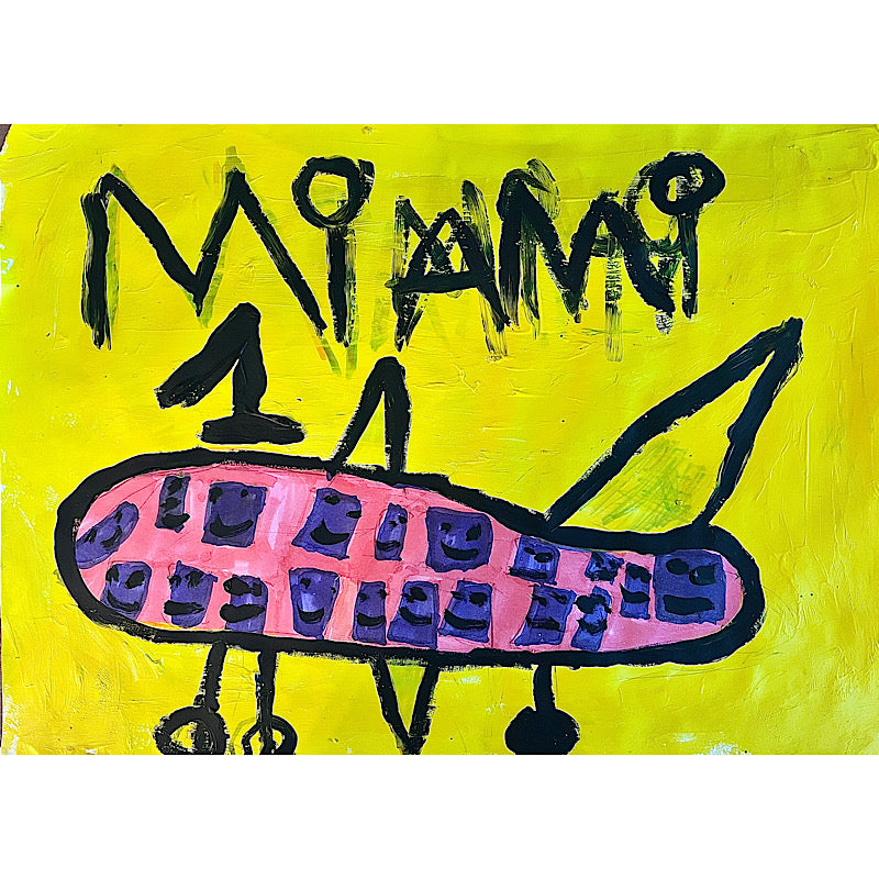 Miami, here we come, Painting, Acrylic on paper, 2022 (11x16.5")
