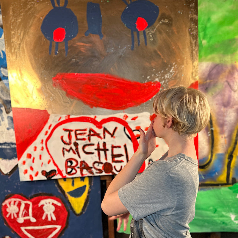 Child - Jean Michel Basquiat, Painting, Acrylic on canvas, 2023 (48x48")