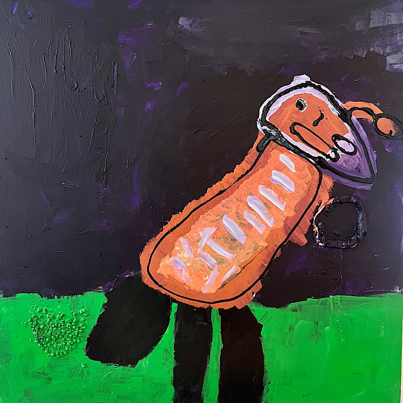 Californian Bird - Painting, Acrylic on canvas, 2022 (36x36")