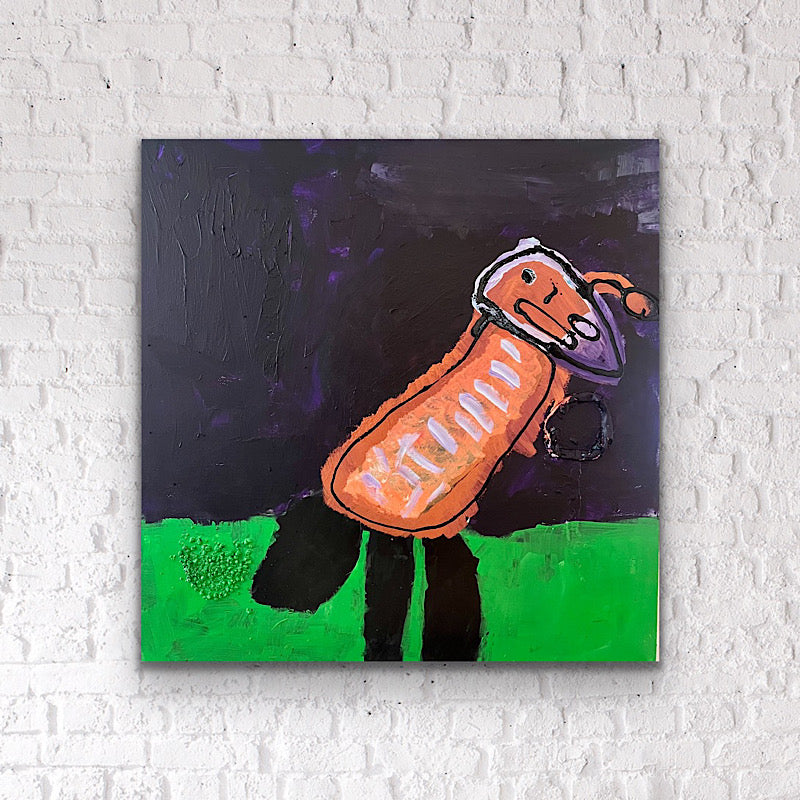 Californian Bird - Painting, Acrylic on canvas, 2022 (36x36")