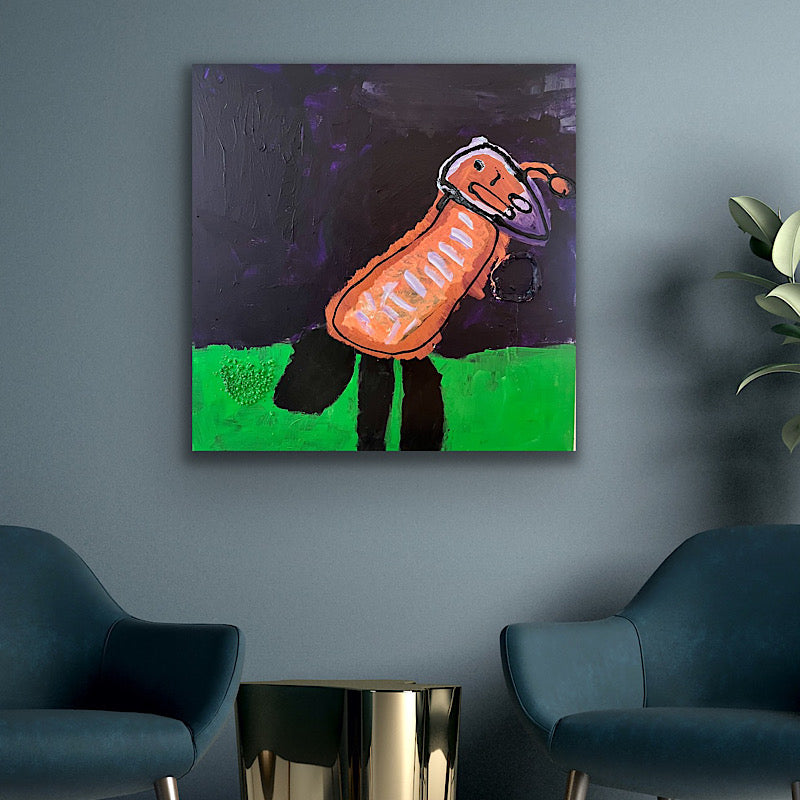 Californian Bird - Painting, Acrylic on canvas, 2022 (36x36")