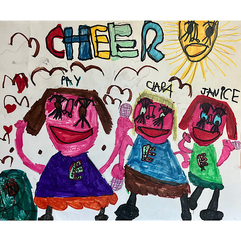Cheer - Original drawing, Marker on paper, 2022 (14x17")