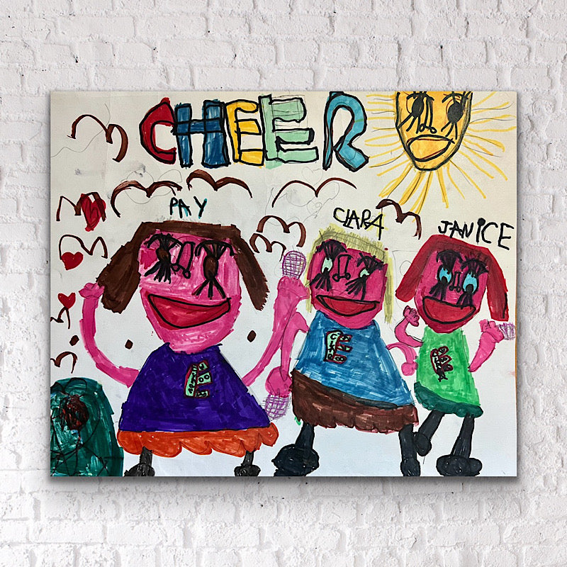 Cheer - Original drawing, Marker on paper, 2022 (14x17")