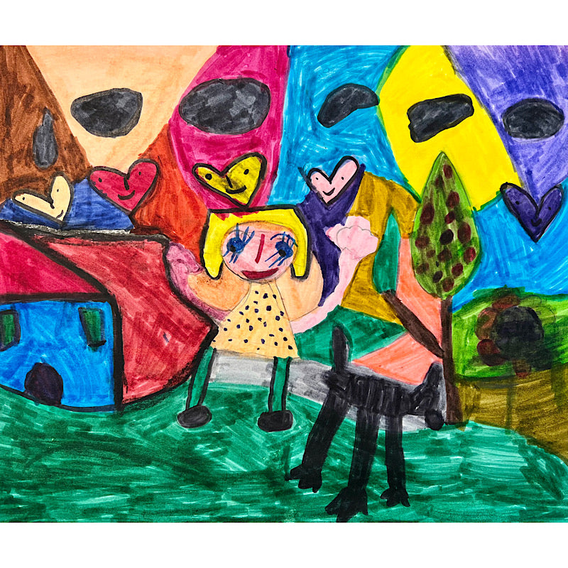 Clara and Choco - Original Drawing, Marker on paper, 2022 (14x17")