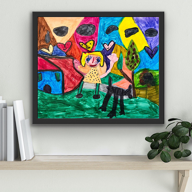 Clara and Choco - Original Drawing, Marker on paper, 2022 (14x17")